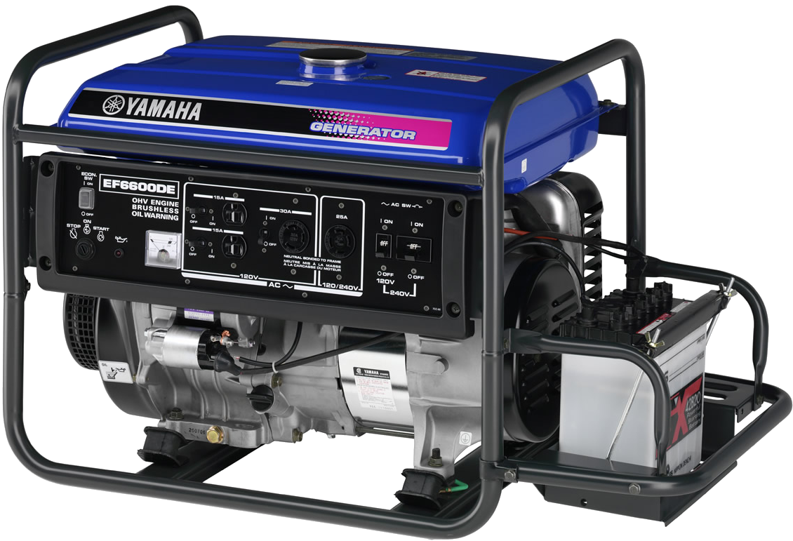 Yamaha E F6600 D E Portable Generator PNG image with a transparent background, free high-resolution download