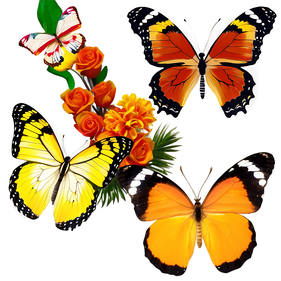 Yellow And Orange Butterfly Png Jey