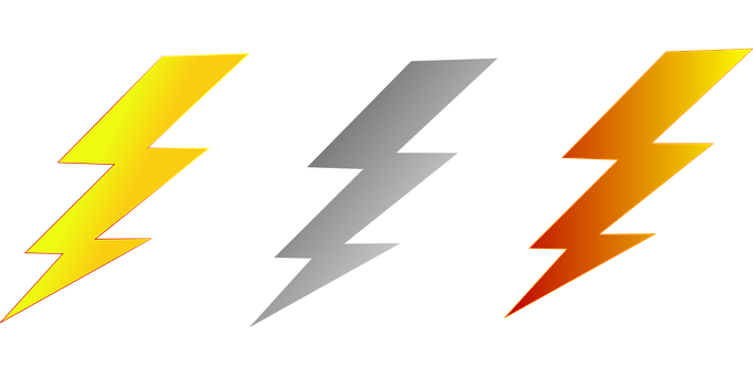 Yellow_and_ Orange_ Lightning_ Bolts PNG with transparent background