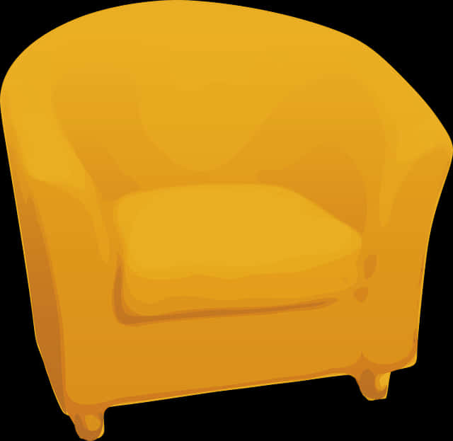 Yellow Armchair Illustration PNG with transparent background