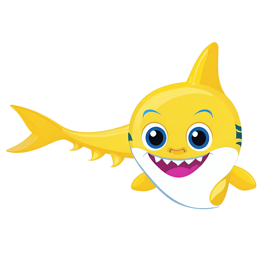 Yellow Baby Shark Cute Expression Png Kon87