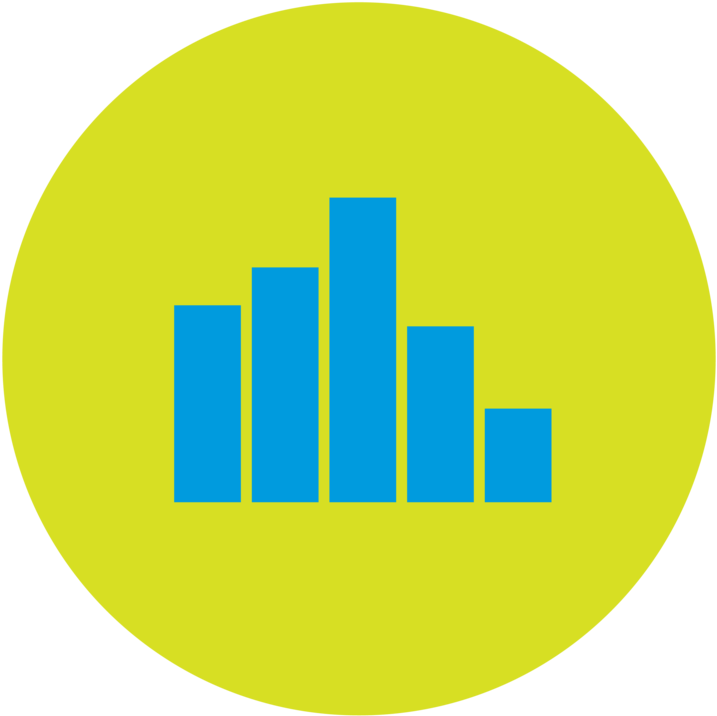 Yellow Background Blue Bar Chart PNG with transparent background