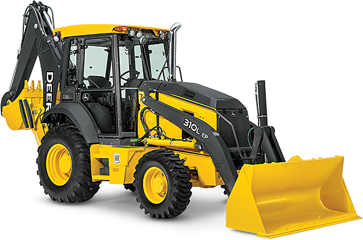 Yellow Backhoe Loader Machine