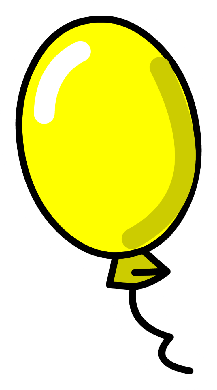 Yellow Balloon Cartoon Illustration