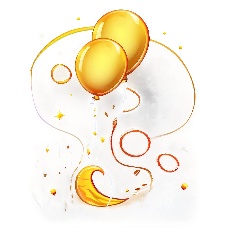 Yellow Balloon Illustration Png 06262024