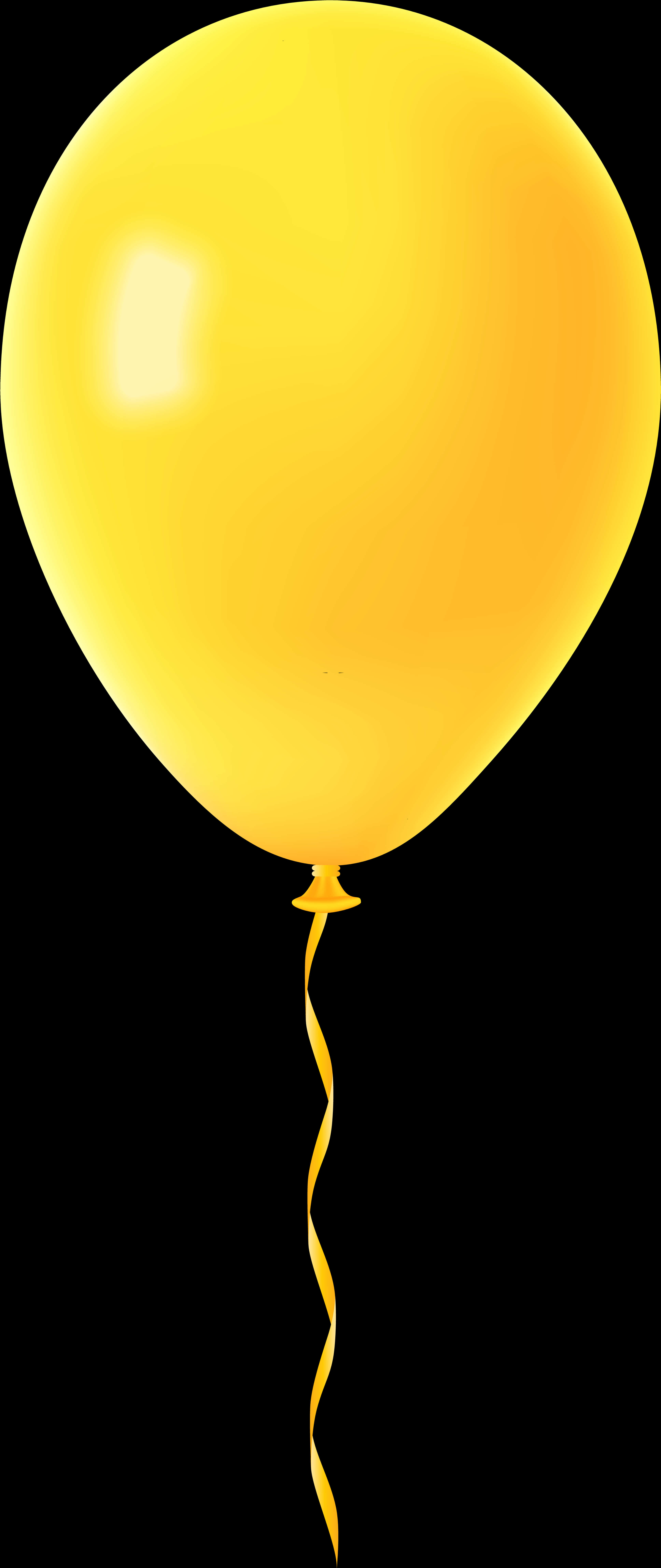 Yellow Balloonwith Ribbon