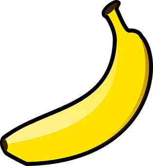 Yellow Banana Vector Art PNG with transparent background