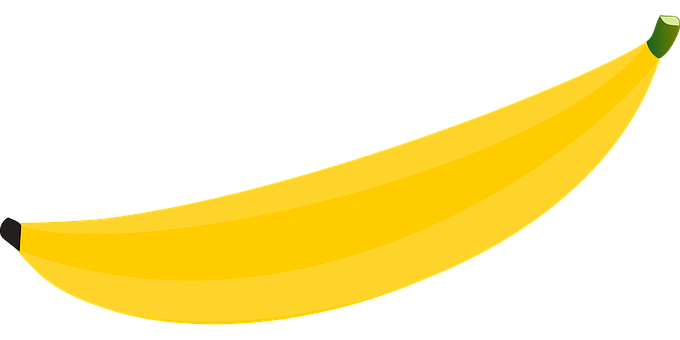 Yellow Banana Vector Art PNG with transparent background