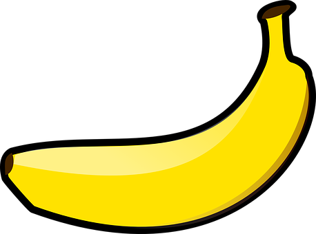 Yellow Banana Vector Illustration PNG with transparent background