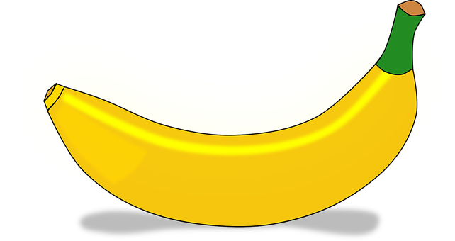 Yellow Banana Vector Illustration PNG with transparent background