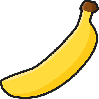 Yellow Banana Vector Illustration PNG with transparent background