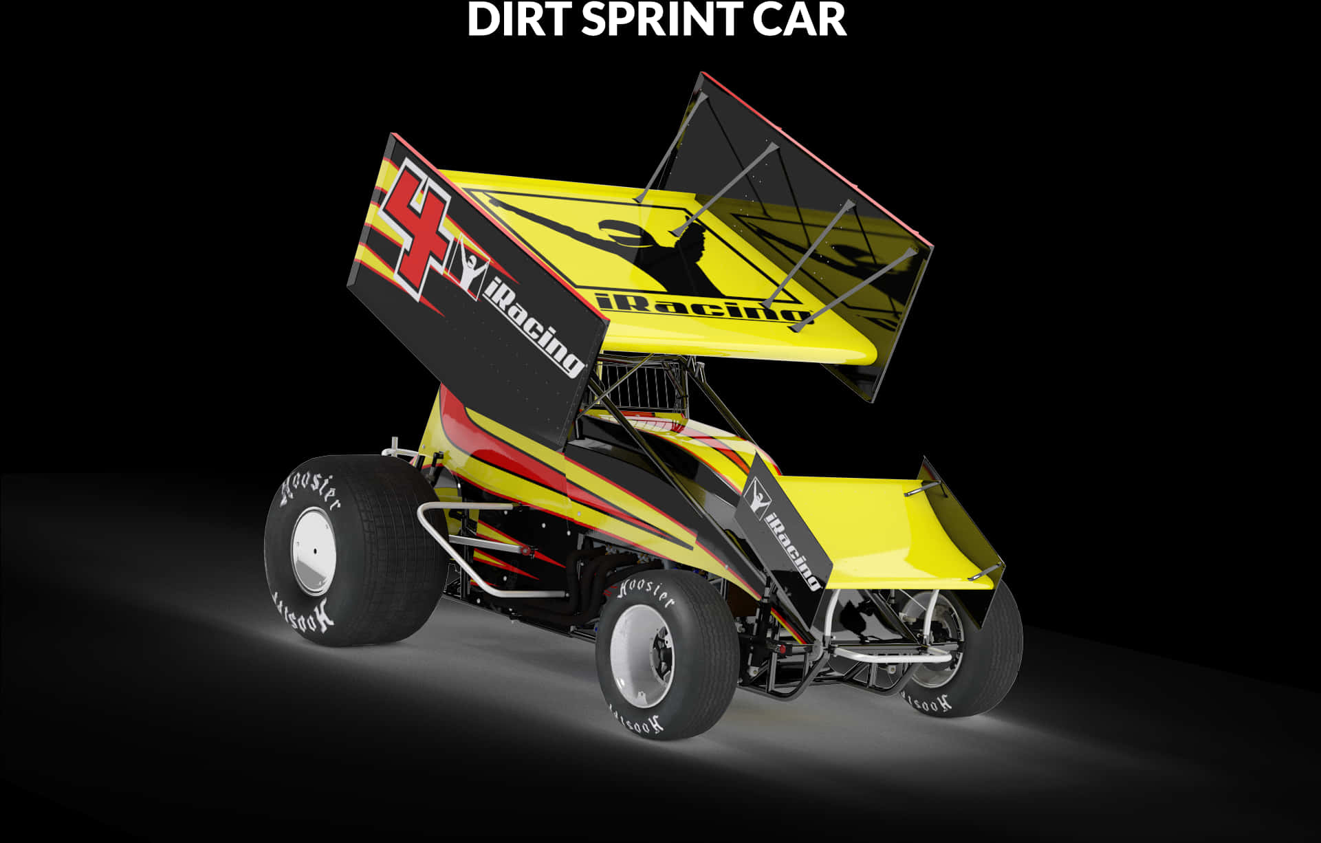 Yellow Black Dirt Sprint Car