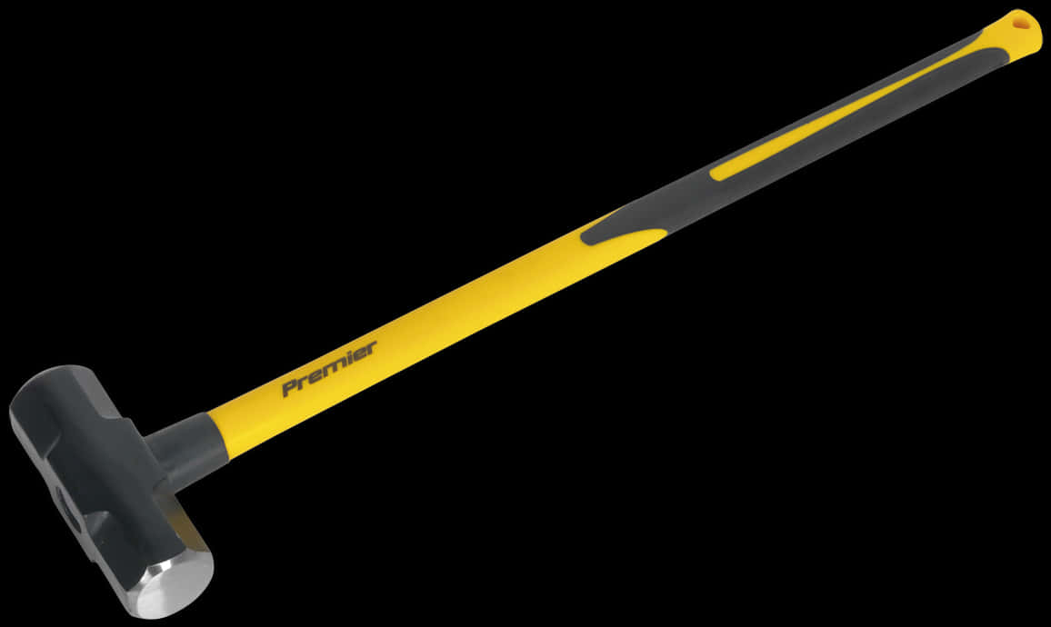 Yellow Black Handled Hammer PNG image with a transparent background, free high-resolution download