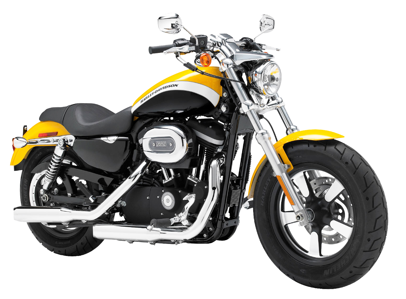 Yellow Black Harley Davidson Motorcycle