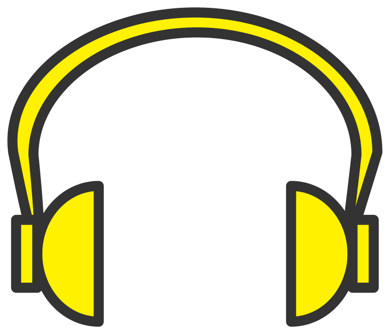 Yellow Black Headphones Icon PNG with transparent background
