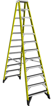 Yellow Black Step Ladder