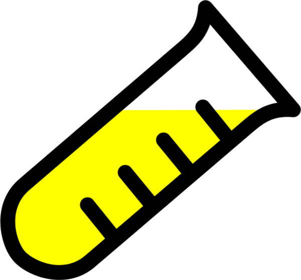 Test Tube Laboratory Icon - Yellow Test Tube Clip Art PNG with transparent background