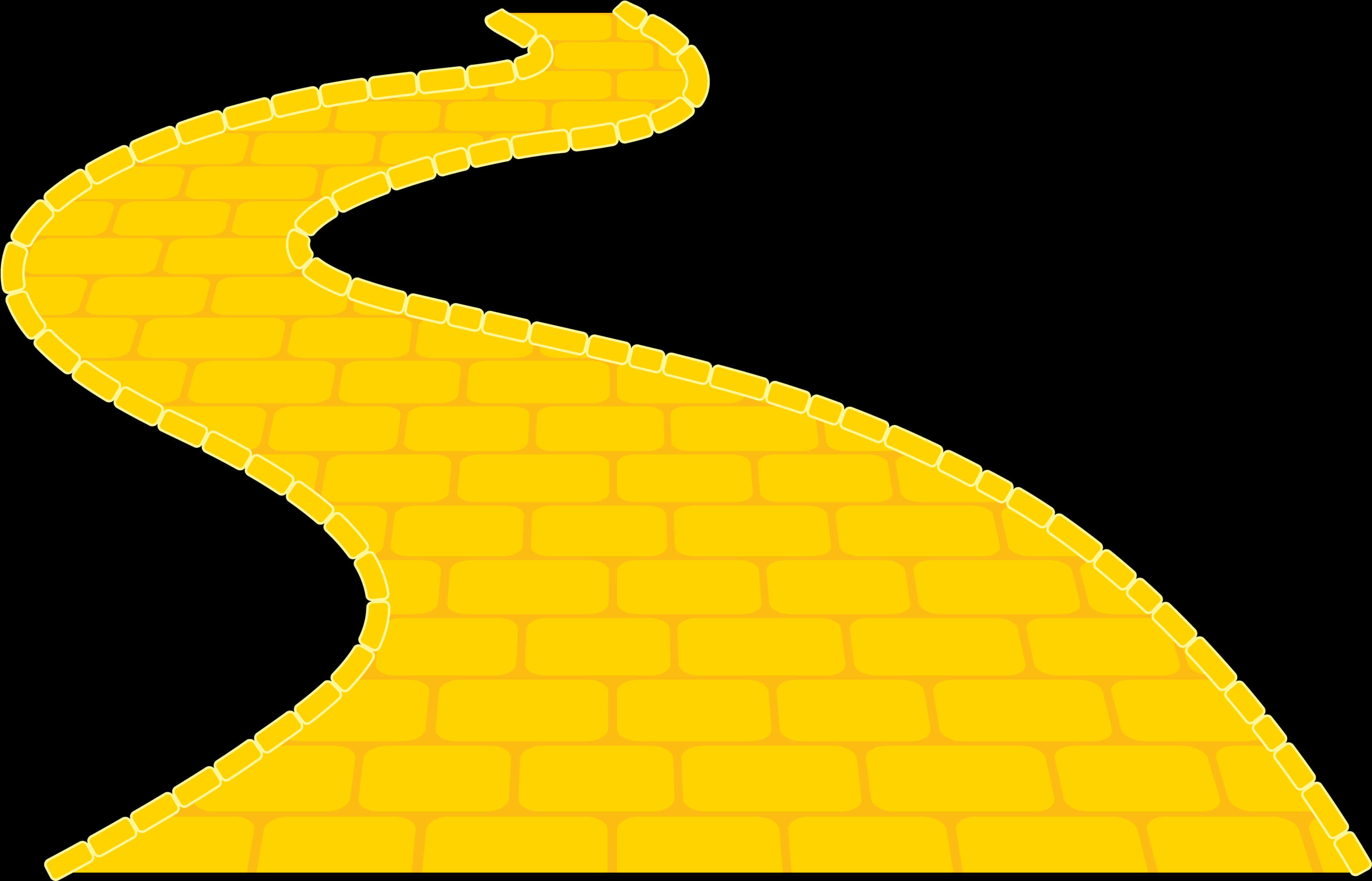 Yellow Brick Road Curve PNG with transparent background