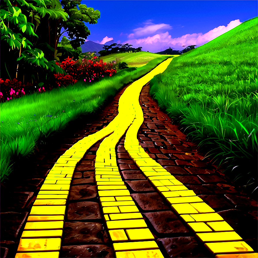 Yellow Brick Road Through Countryside Png 06262024 Image