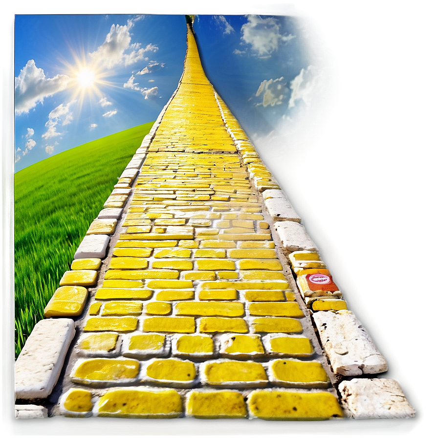 Yellow Brick Road Under Blue Sky Png Mqm Image