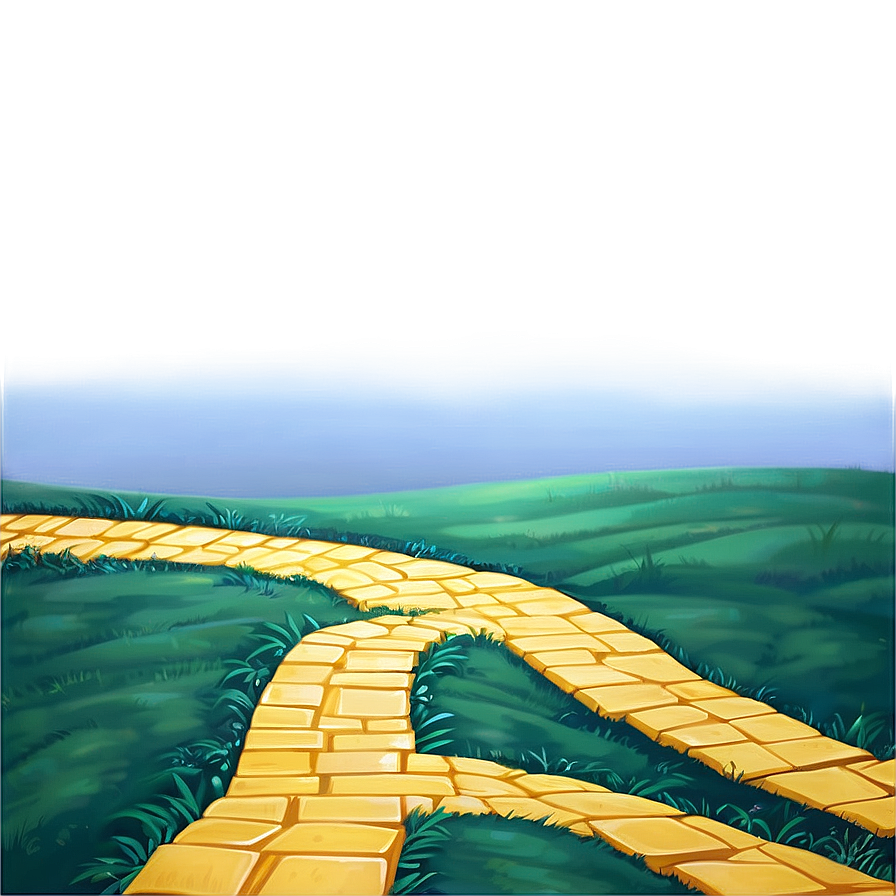 Yellow Brick Road Under Blue Sky Png Ruv Image