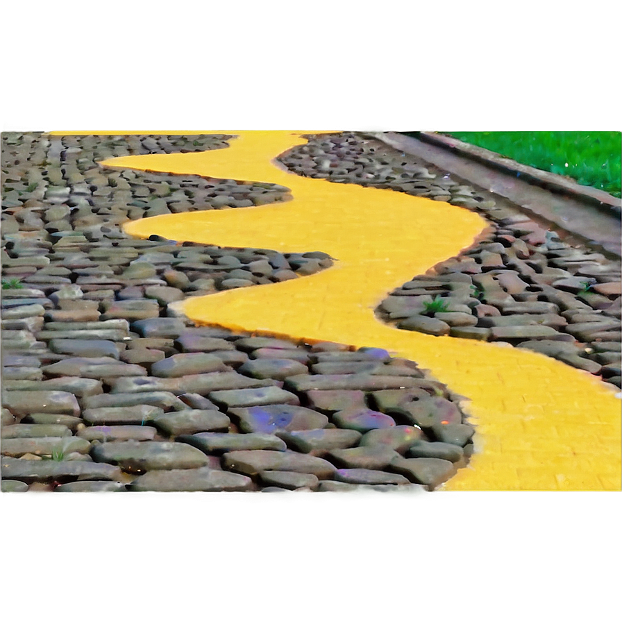 Yellow Brick Road With Footprints Png Hwl Image