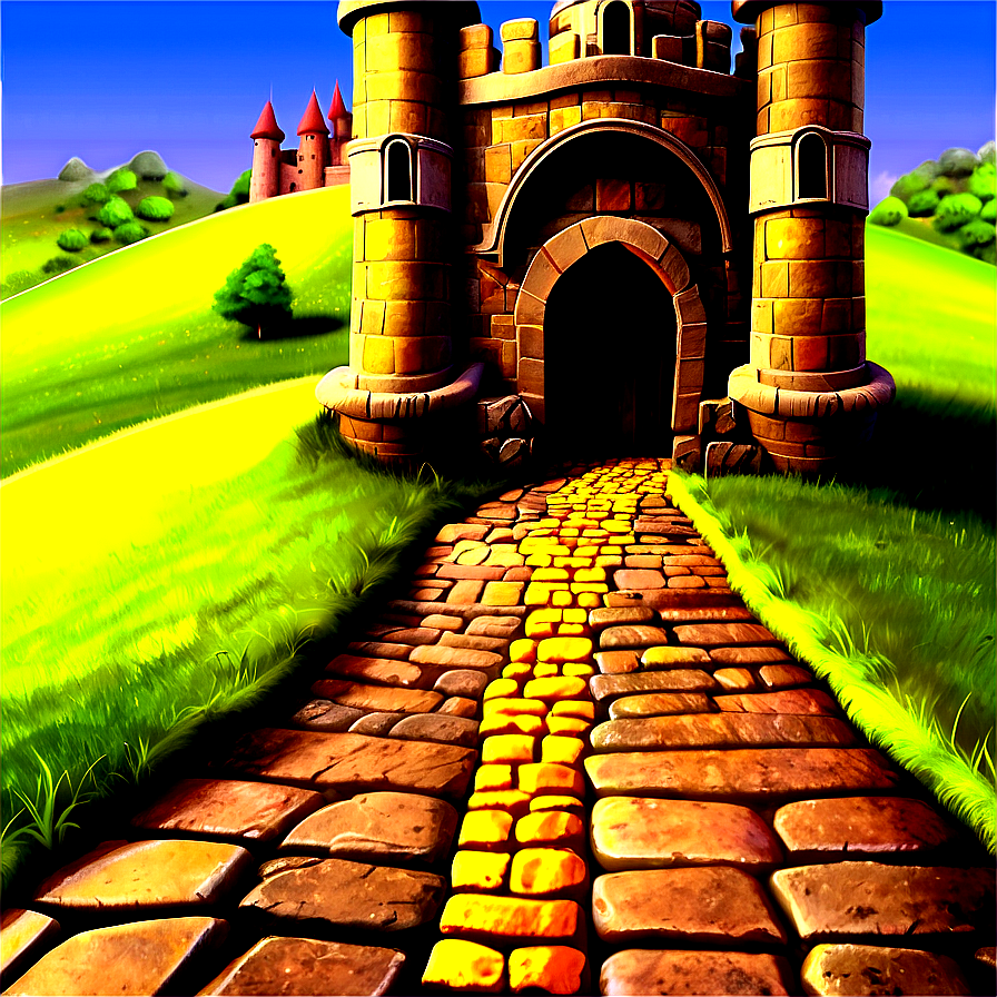 Yellow Brick Road With Gothic Castle Png Dyr11 Image