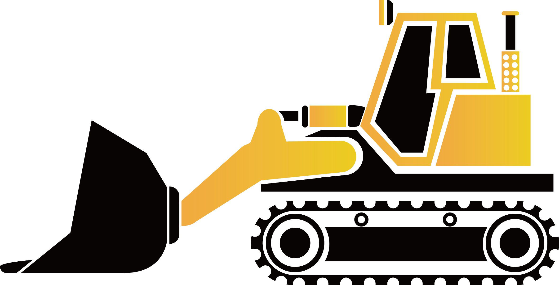 Yellow Bulldozer Vector Illustration