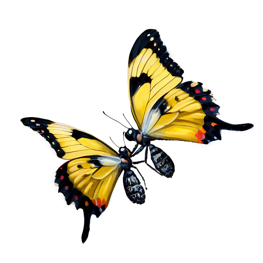 Yellow Butterfly Duo Png 92