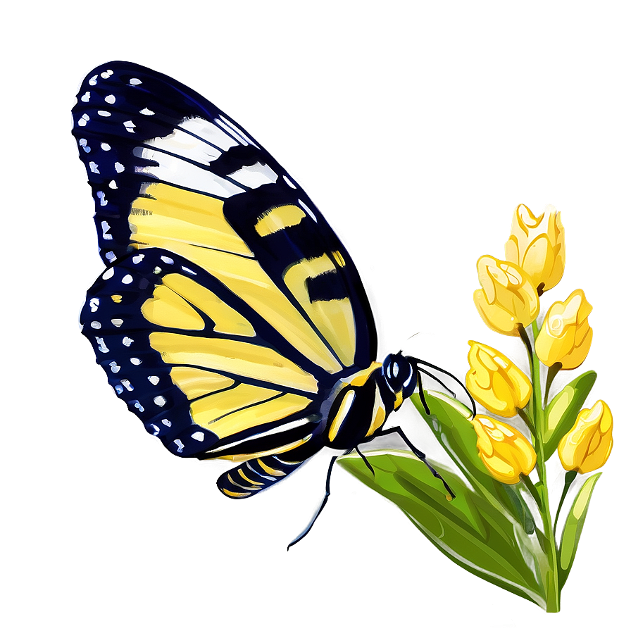 Yellow Butterfly In Garden Png 06292024