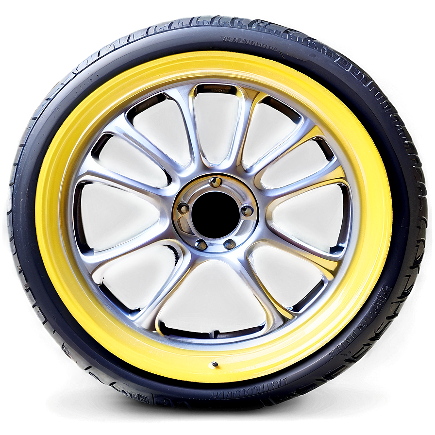 Yellow Car Wheel Png 06122024