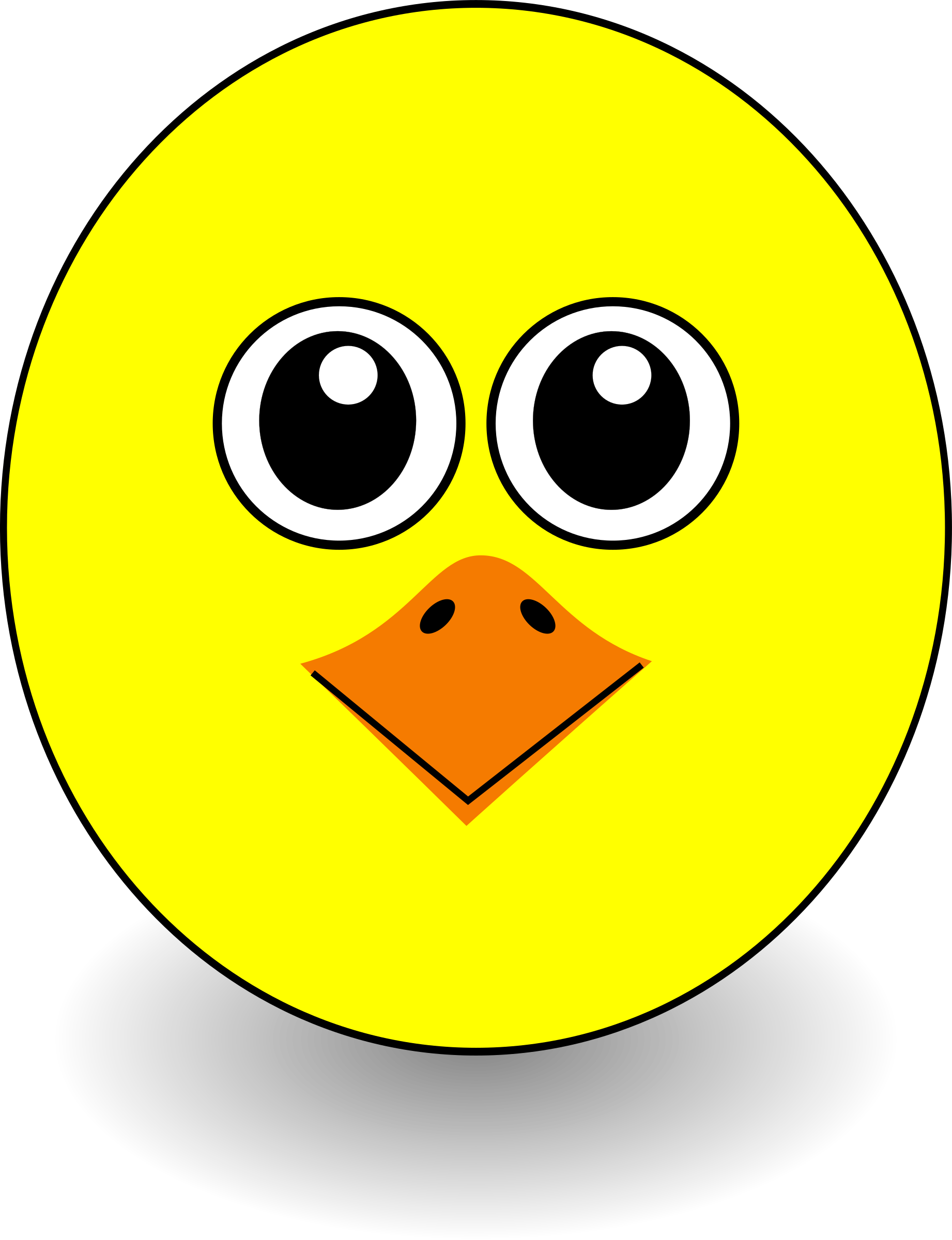 Yellow Cartoon Bird Face