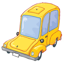 Yellow Cartoon Car Illustration