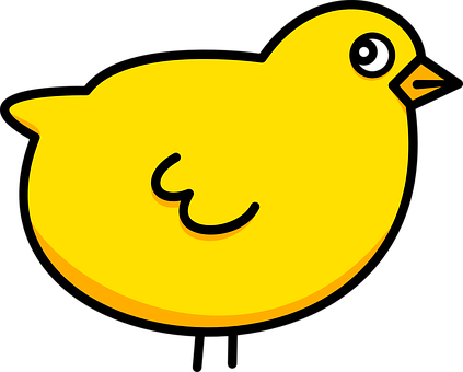 Yellow Cartoon Chick Graphic PNG image with a transparent background, free high-resolution download