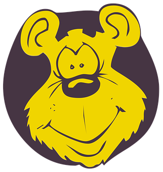 Yellow Cartoon Monkey Face PNG with transparent background