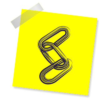 Yellow Chain Link Illustration PNG with transparent background