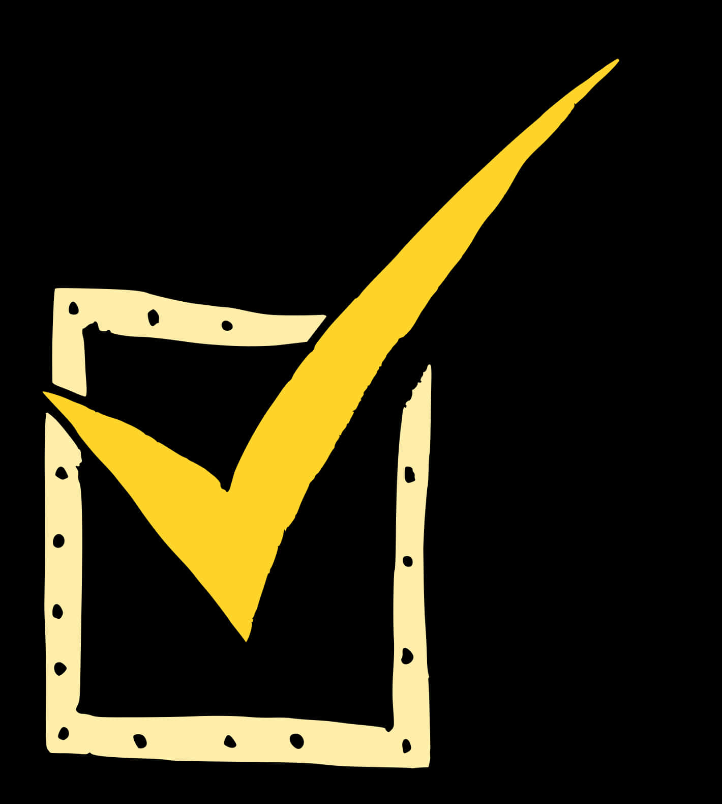 Yellow Checkmark Black Background