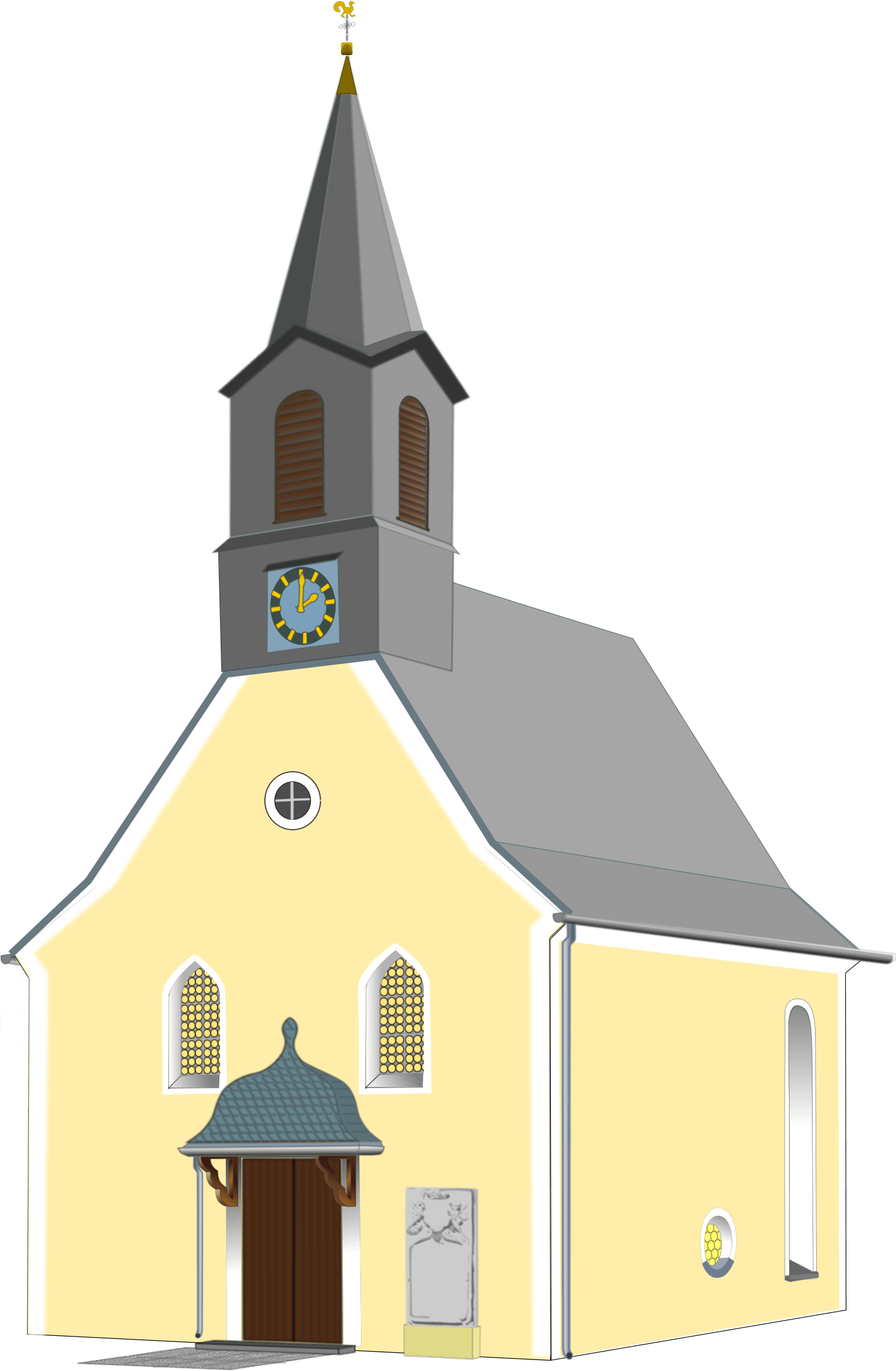 Yellow Church Building Clipart