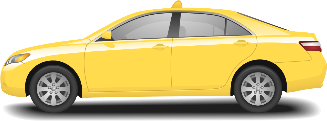 Yellow City Taxi Side View