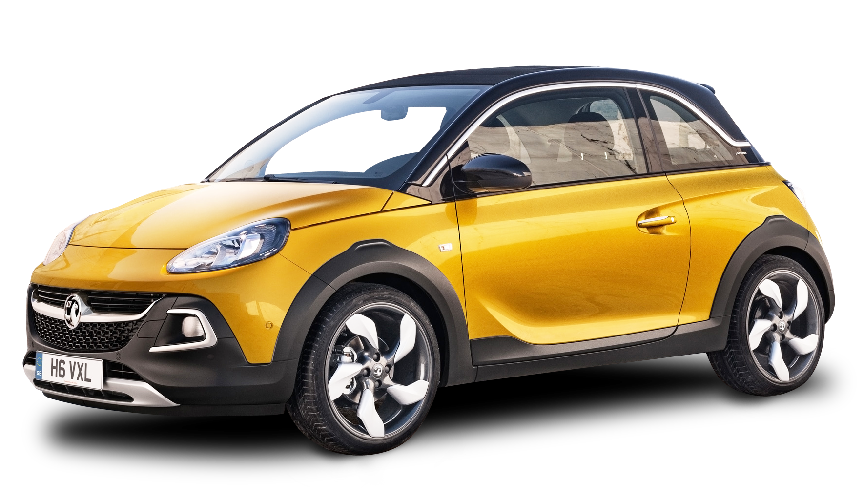 Yellow Compact Car Isolated