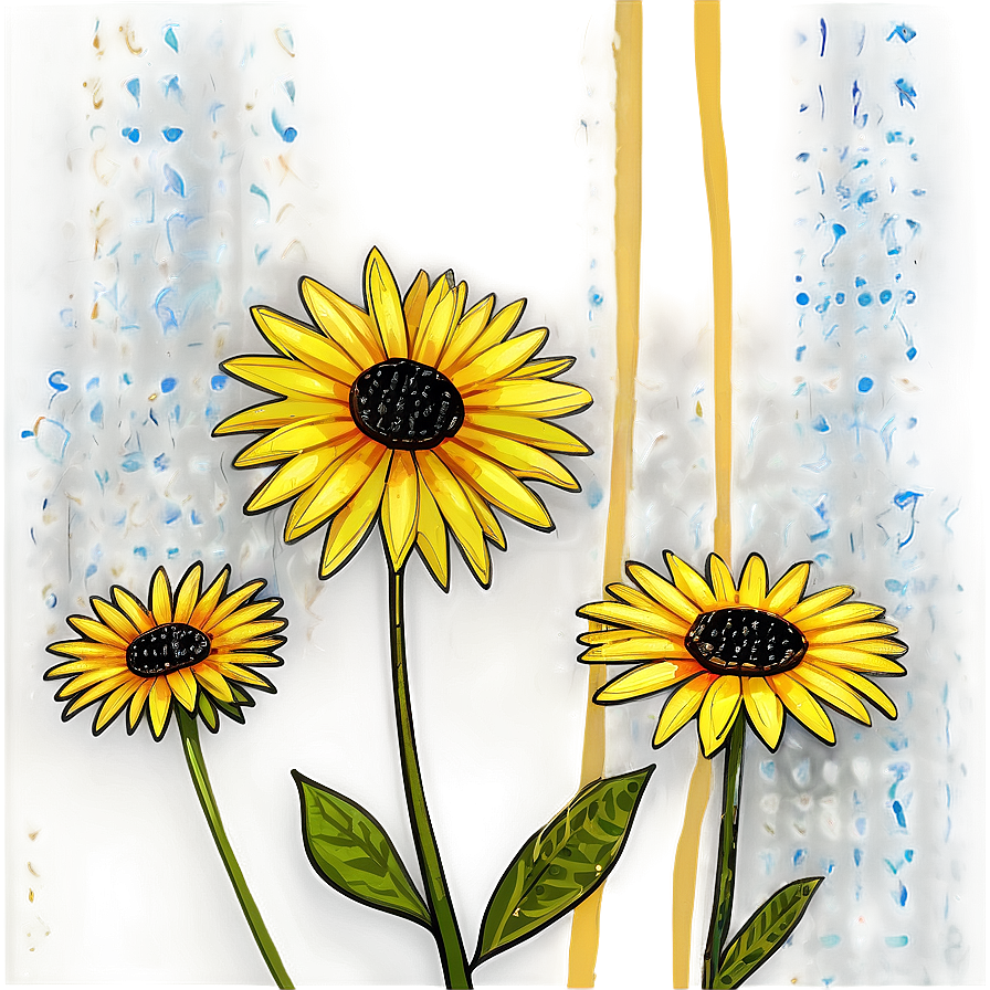 Yellow Daisy Abstract Art Png Cpp