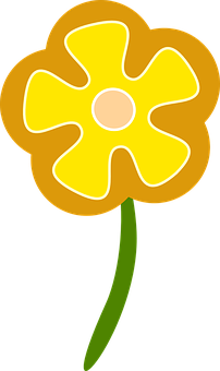 Yellow Daisy Cartoon Illustration PNG with transparent background