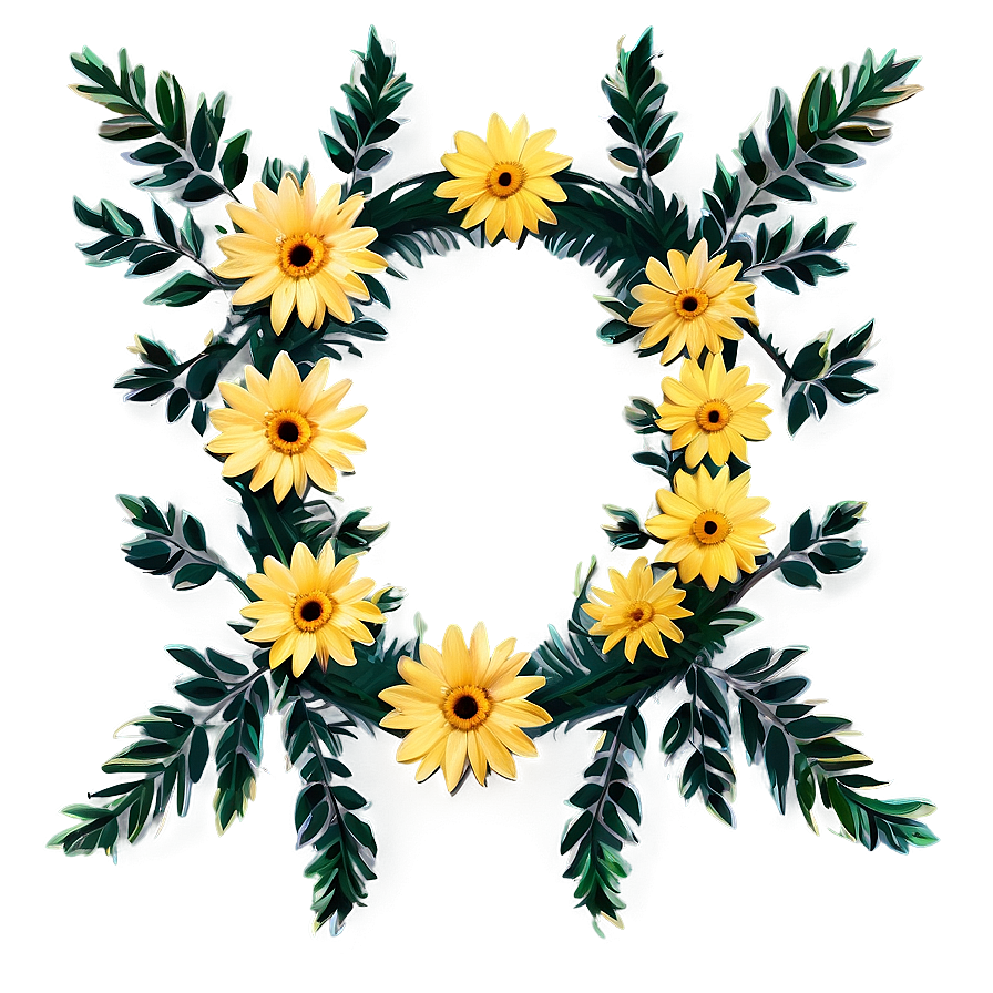 Yellow Daisy Festive Garland Png 65