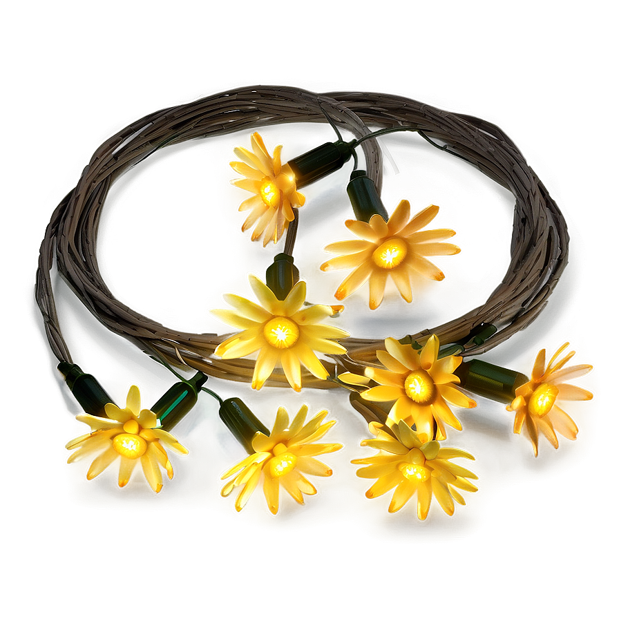 Yellow Daisy Festive Lights Png Npx