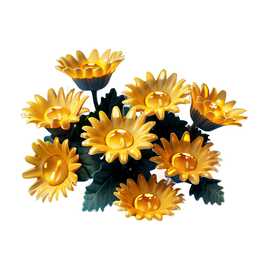 Yellow Daisy Festive Lights Png Ytq25