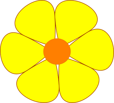 Yellow Daisy Graphic Black Background PNG with transparent background