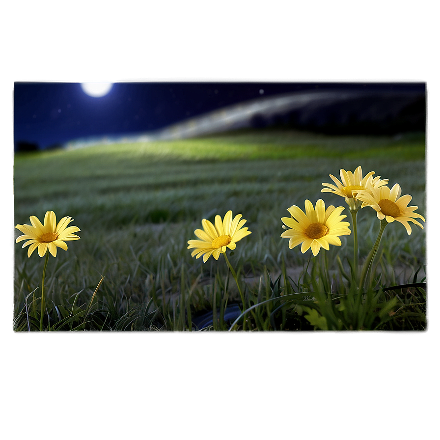 Yellow Daisy Night Scene Png 61