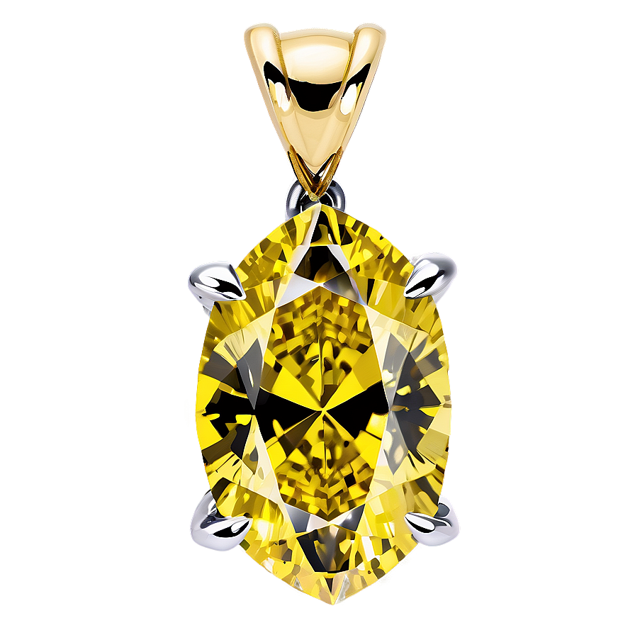 Yellow Diamond In Prong Setting Png Cpu