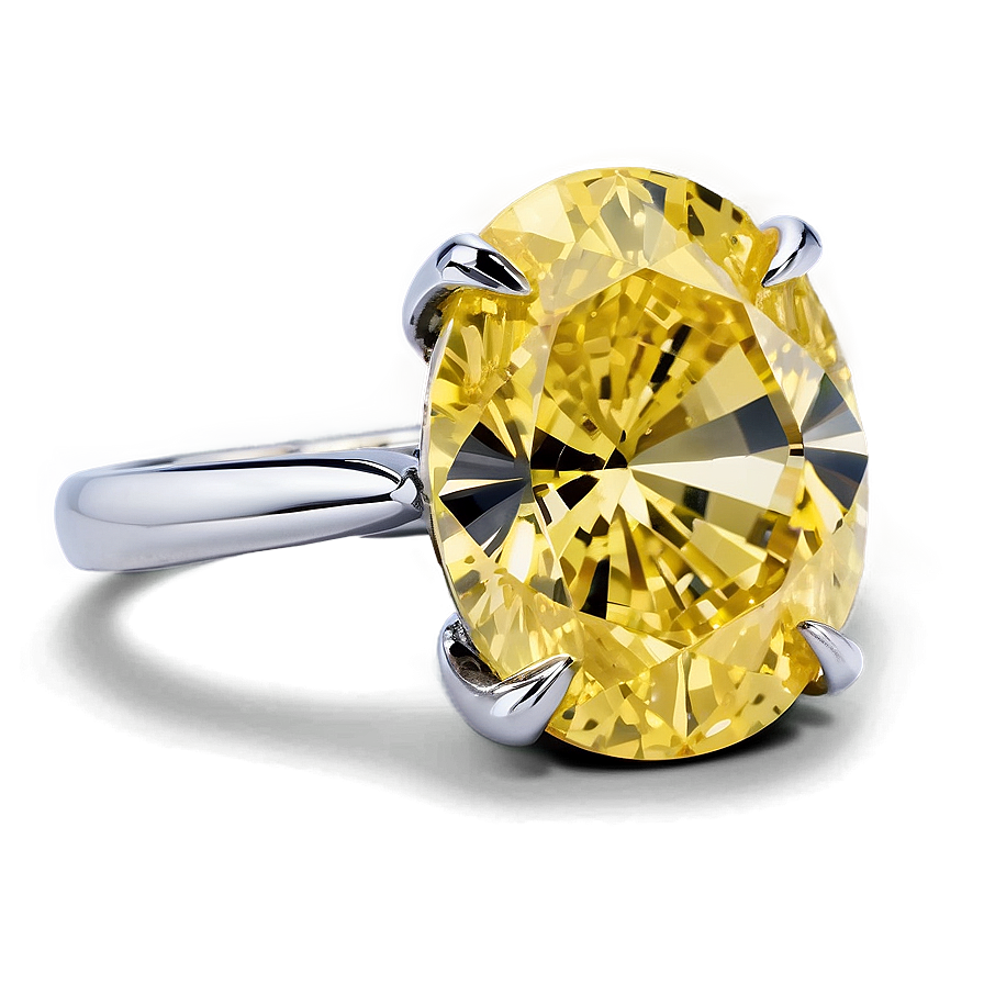 Yellow Diamond In Prong Setting Png Hlp