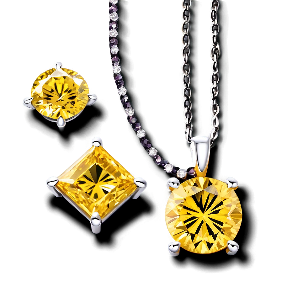 Yellow Diamond Jewelry Piece Png 06292024